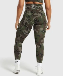 DAMES Gymshark Leggings|Scrunch Bum Leggings*Legacy Printed Regular Leggings