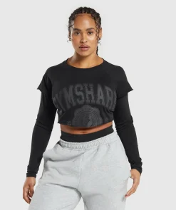 DAMES Gymshark Croptops|T-shirts*Lifting 2 In 1 Long Sleeve Crop Top