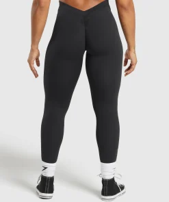 DAMES Gymshark Leggings|Zwarte Leggings*Lifting Dipped Waistband Leggings