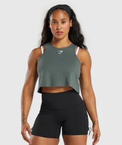 DAMES Gymshark Croptops|Tanktops*Lifting Essential Cotton Crop Tank