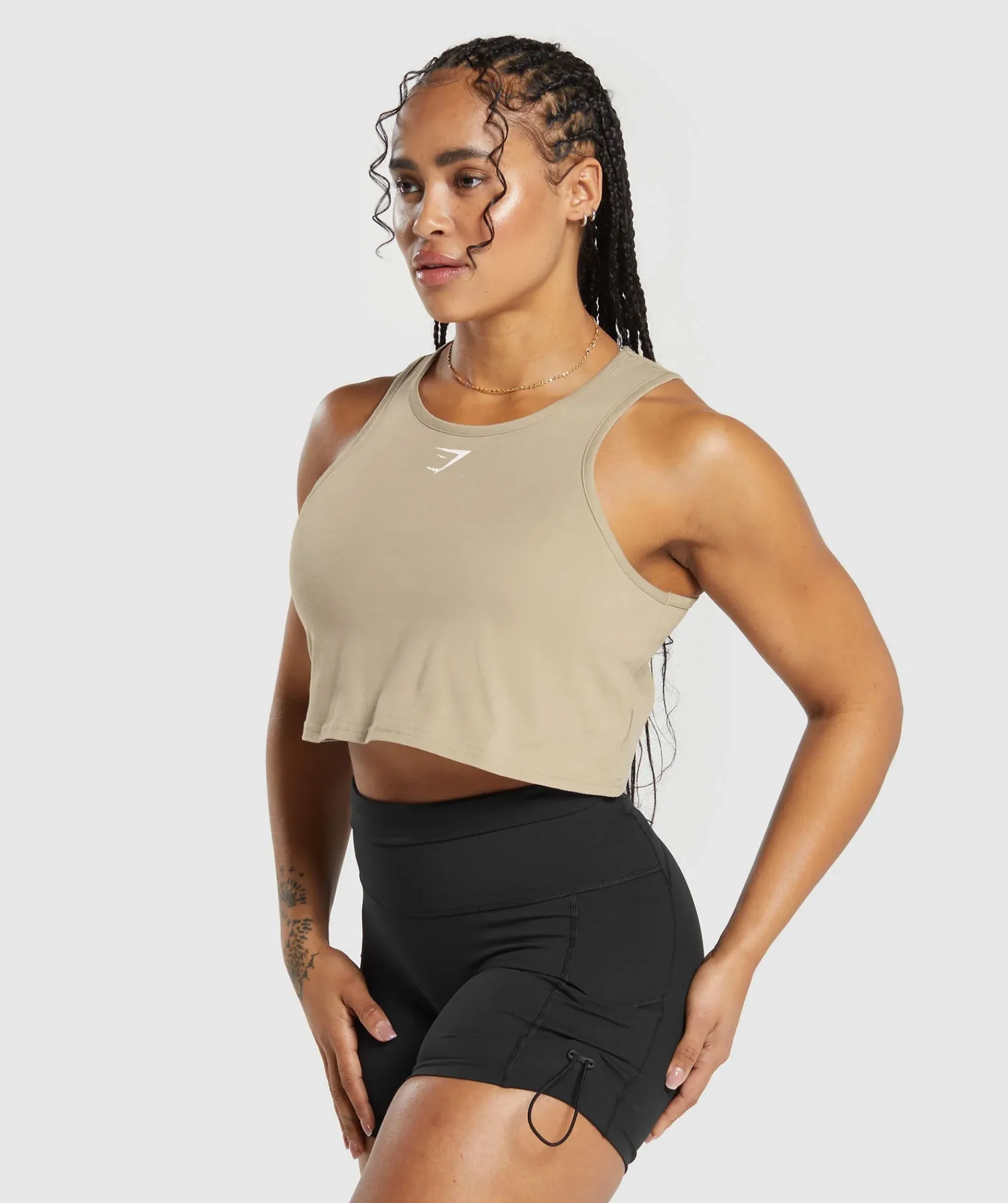 DAMES Gymshark Croptops|Tanktops*Lifting Essential Cotton Crop Tank