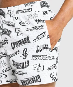 Heren Gymshark Shorts*Logomania Mesh 5" Shorts