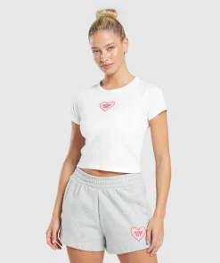 DAMES Gymshark Croptops|T-shirts*Love Hearts Crop Top