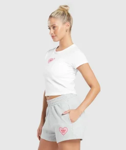 DAMES Gymshark Croptops|T-shirts*Love Hearts Crop Top