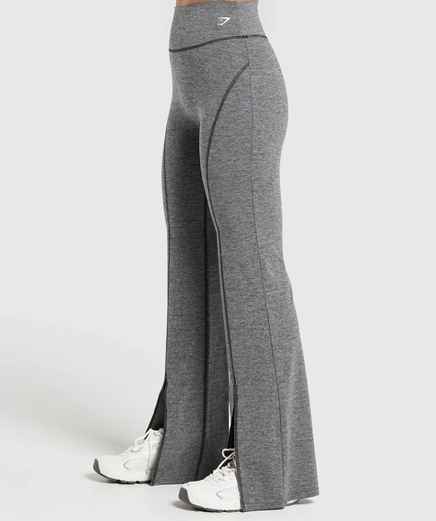 DAMES Gymshark Zwarte Leggings|Hoog Getailleerd*Marl Flared Leggings