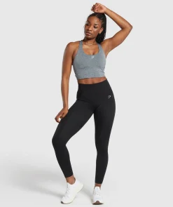 DAMES Gymshark Croptops|Tanktops*Marl Racer Crop Tank With Shelf