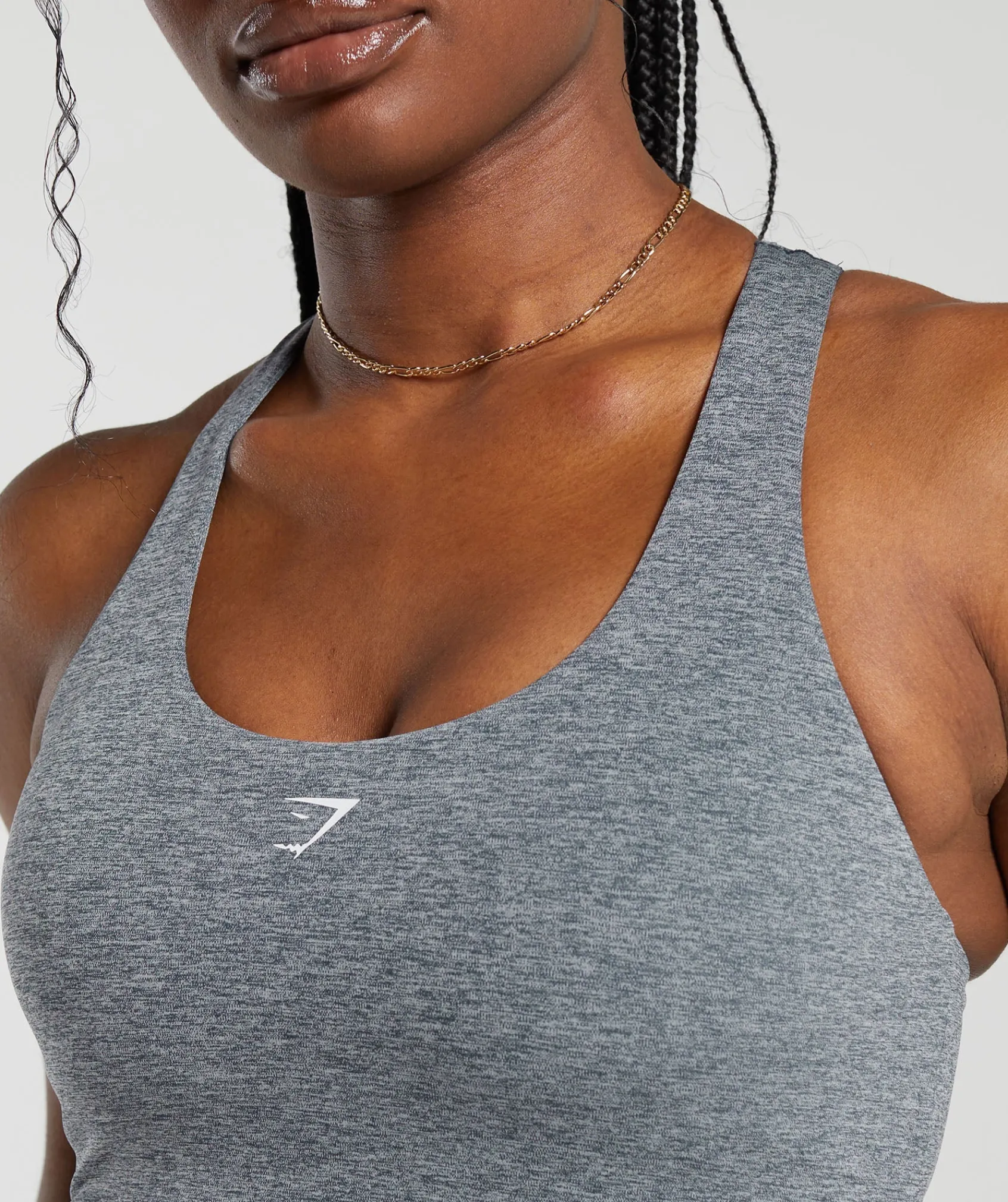 DAMES Gymshark Croptops|Tanktops*Marl Racer Crop Tank With Shelf