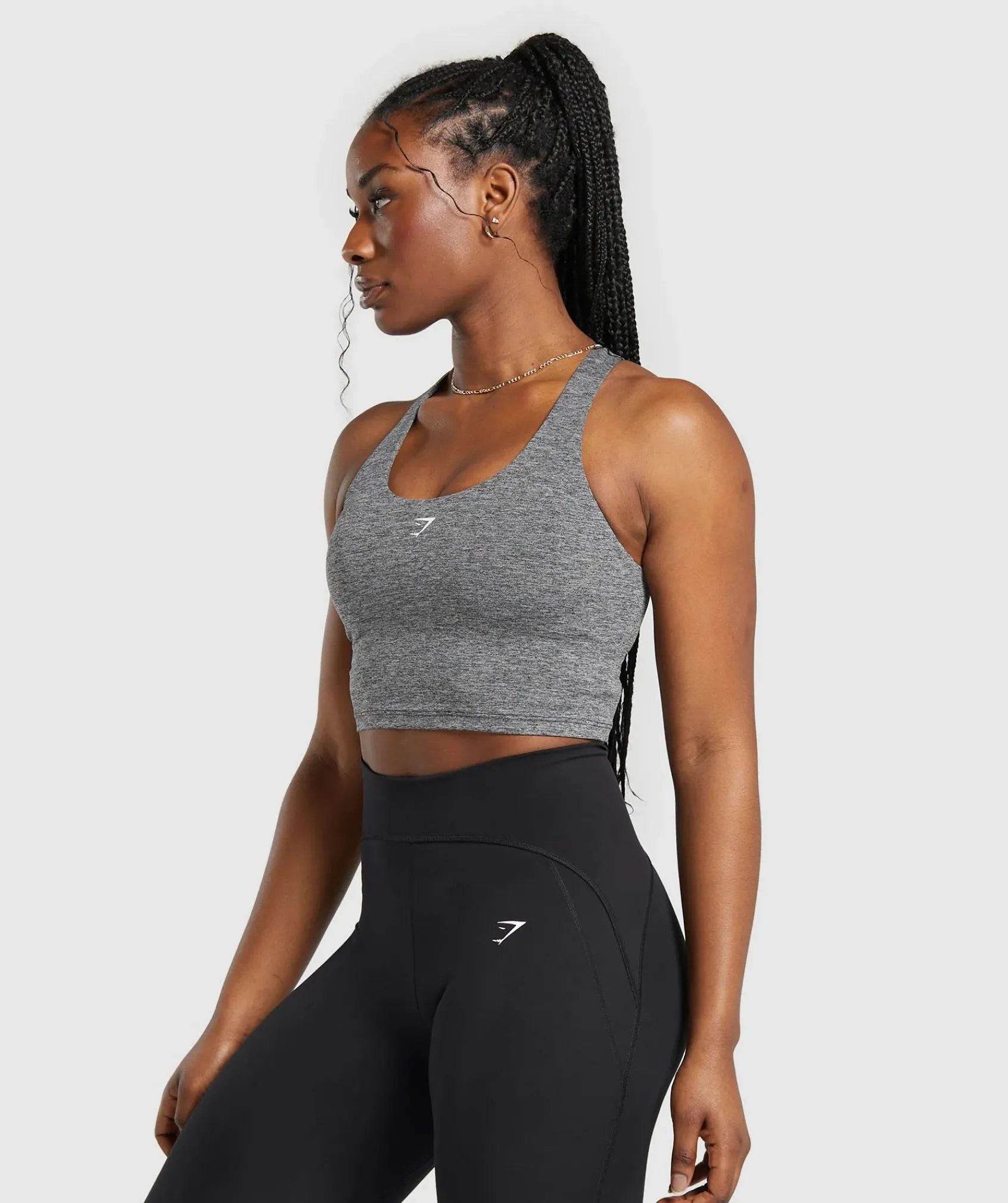 DAMES Gymshark Croptops|T-shirts*Marl Racer Crop Tank With Shelf