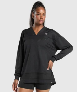 DAMES Gymshark T-shirts*Mesh Long Sleeve Varsity Top