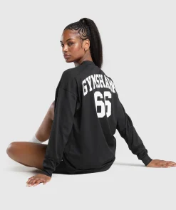 DAMES Gymshark T-shirts*Mesh Long Sleeve Varsity Top