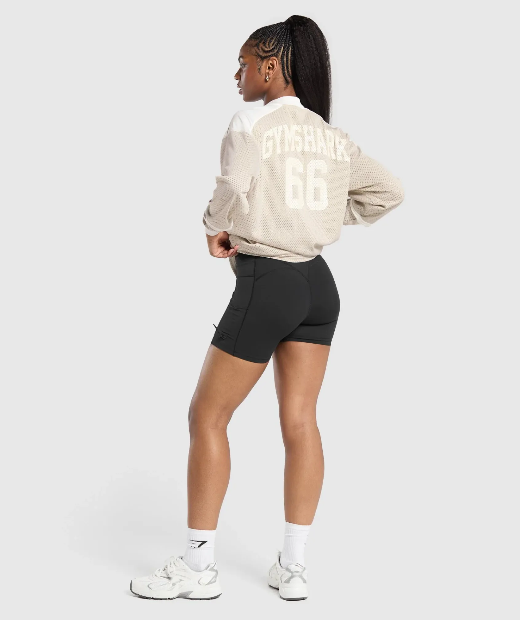 DAMES Gymshark T-shirts*Mesh Long Sleeve Varsity Top
