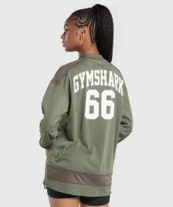 DAMES Gymshark T-shirts*Mesh Long Sleeve Varsity Top