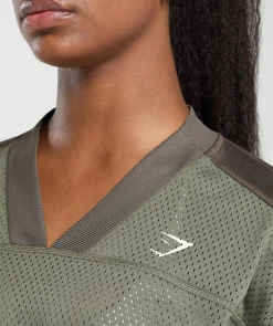 DAMES Gymshark T-shirts*Mesh Long Sleeve Varsity Top