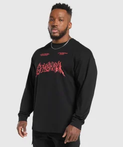 Heren Gymshark T-shirts*Metal Lifting Graphic Long Sleeve T-Shirt