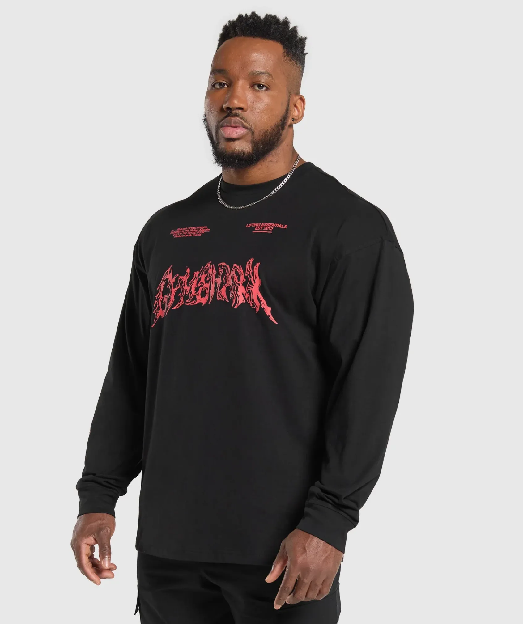 Heren Gymshark T-shirts*Metal Lifting Graphic Long Sleeve T-Shirt