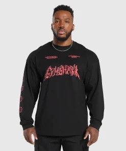 Heren Gymshark T-shirts*Metal Lifting Graphic Long Sleeve T-Shirt