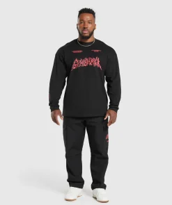 Heren Gymshark T-shirts*Metal Lifting Graphic Long Sleeve T-Shirt