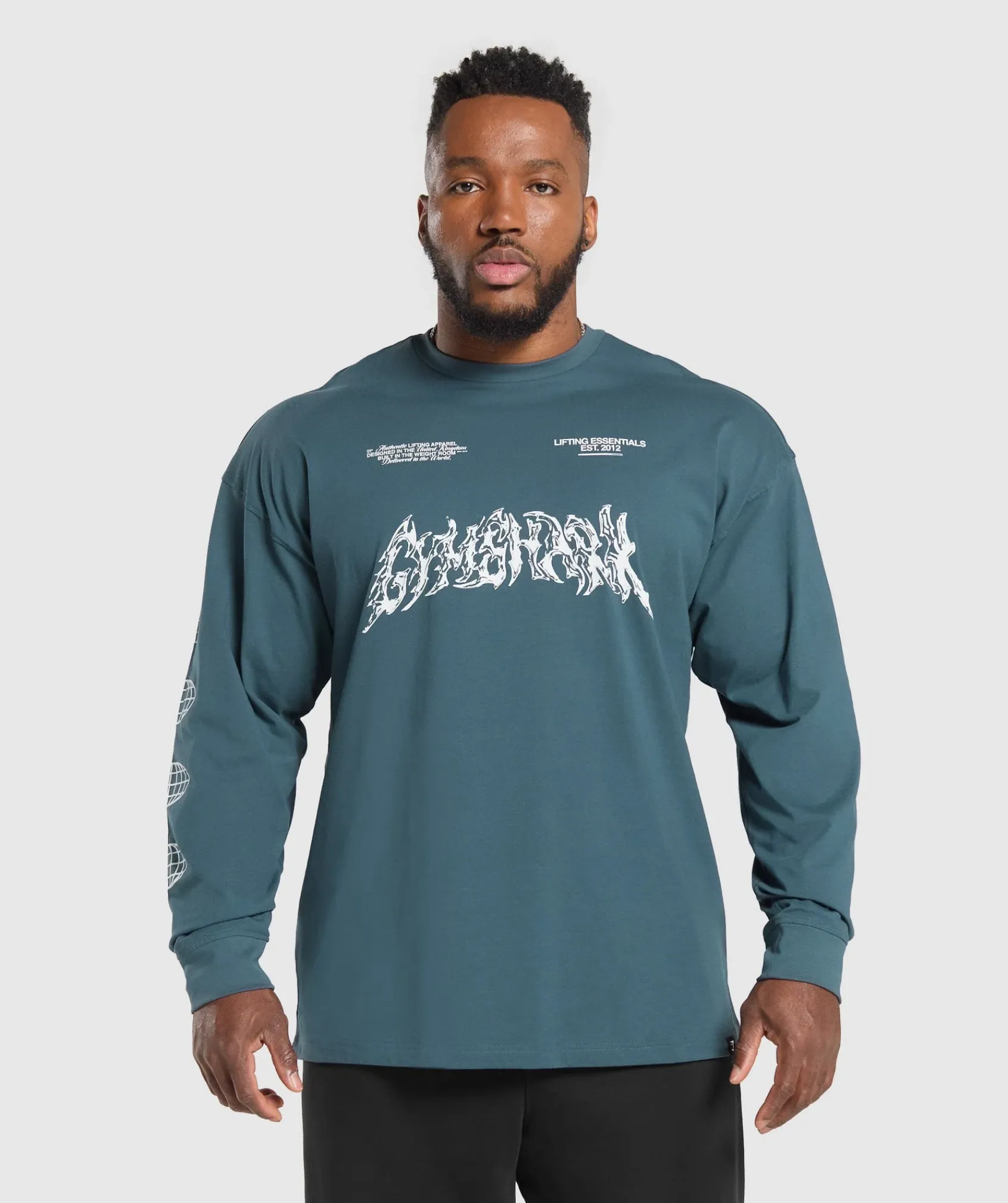 Heren Gymshark T-shirts*Metal Lifting Graphic Long Sleeve T-Shirt
