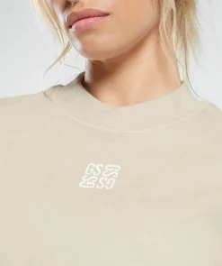 DAMES Gymshark T-shirts*Monogram Oversized Long Sleeve Top