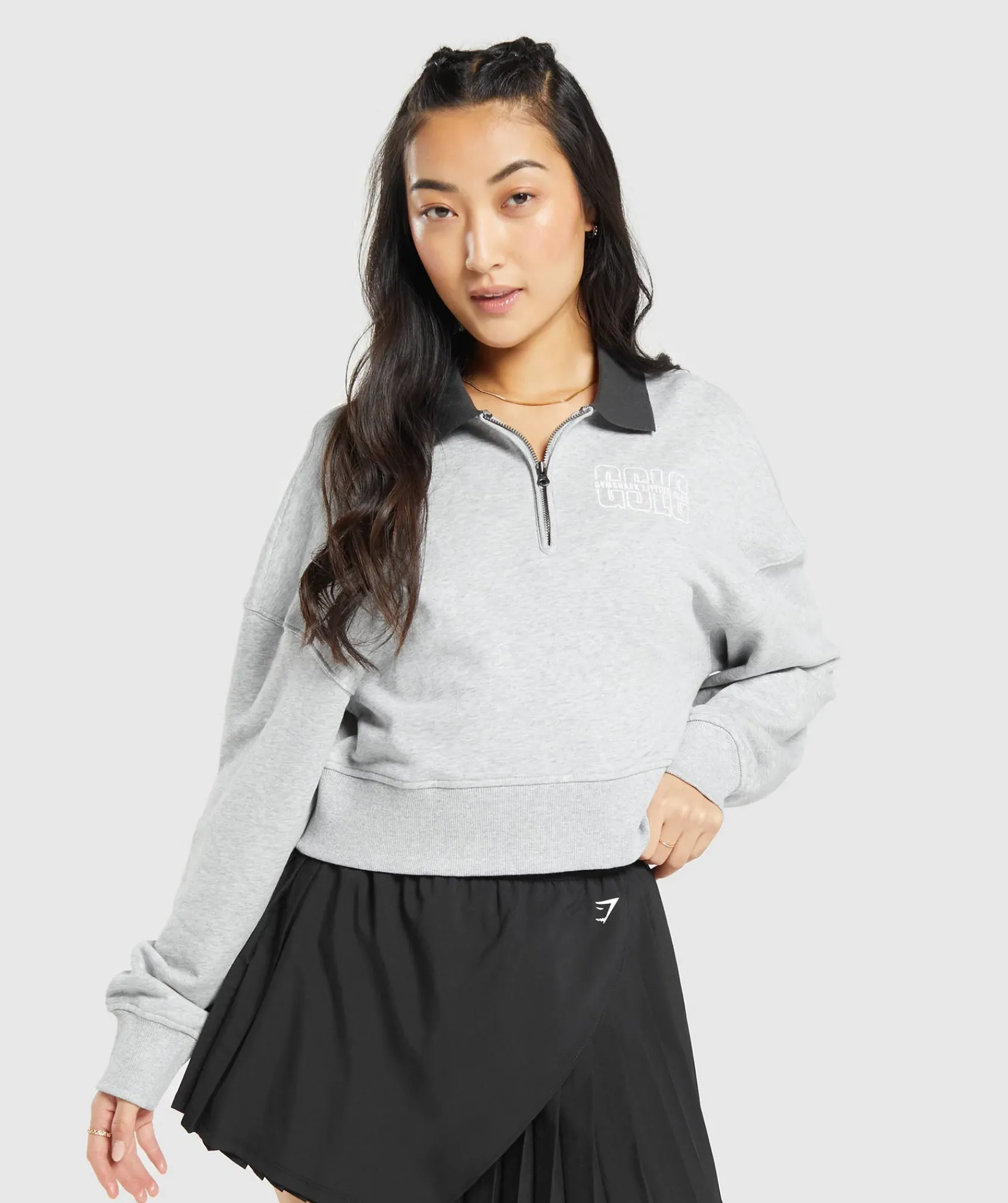 DAMES Gymshark Hoodies & Truien*Outline Graphic Oversized 1/4 Zip Pullover