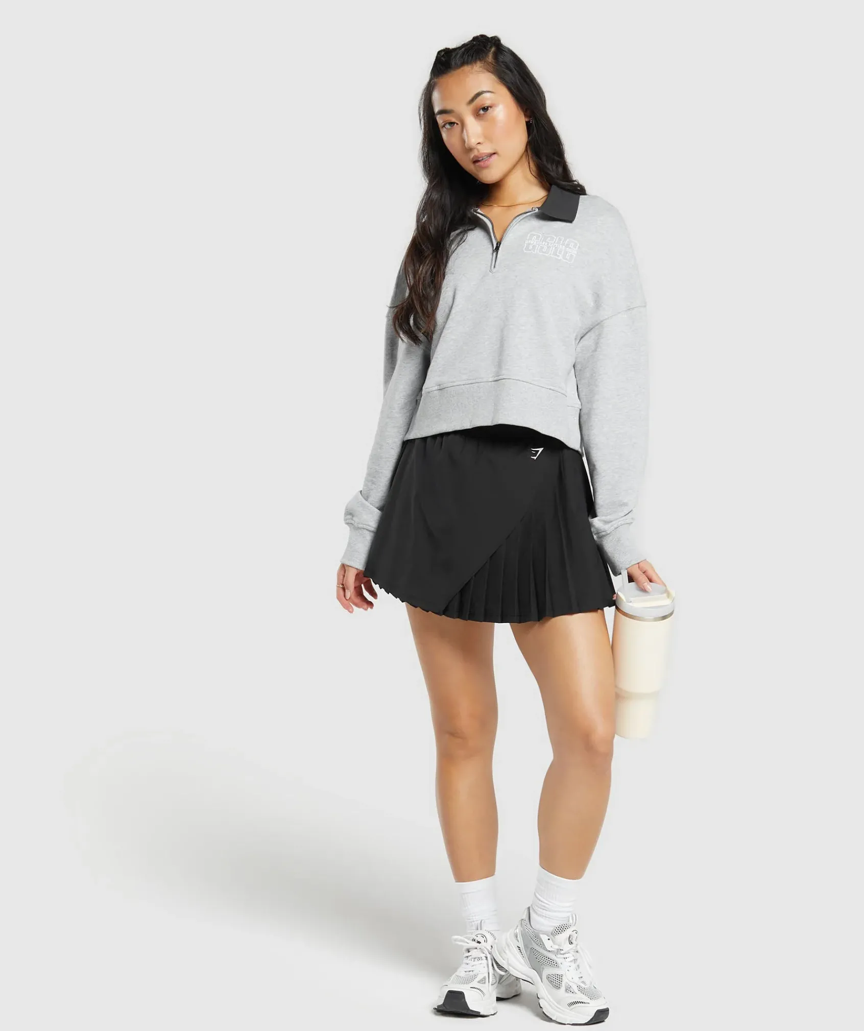 DAMES Gymshark Hoodies & Truien*Outline Graphic Oversized 1/4 Zip Pullover