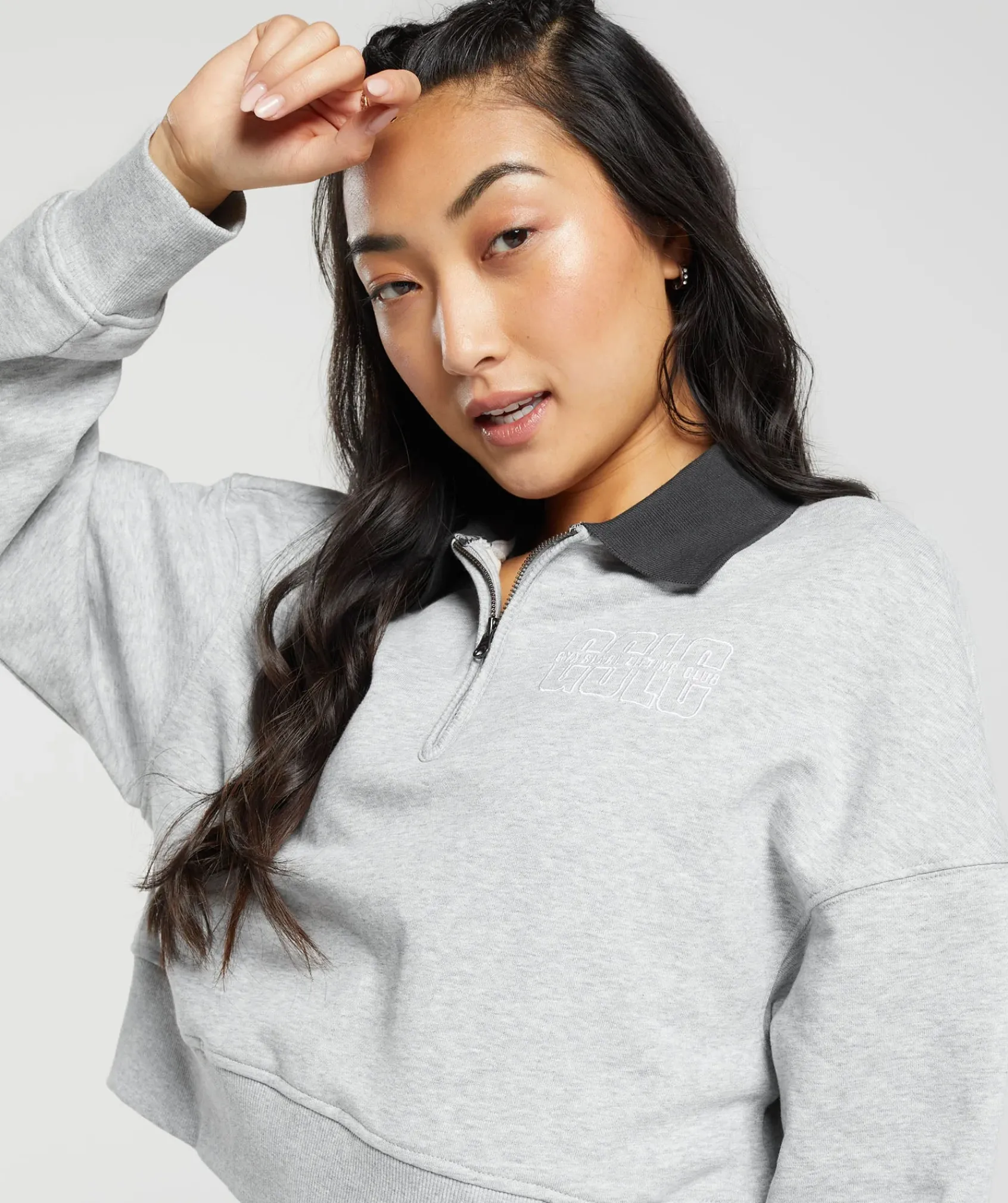 DAMES Gymshark Hoodies & Truien*Outline Graphic Oversized 1/4 Zip Pullover