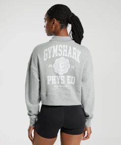 DAMES Gymshark Hoodies & Truien*Phys Ed Graphic 1/4 Zip