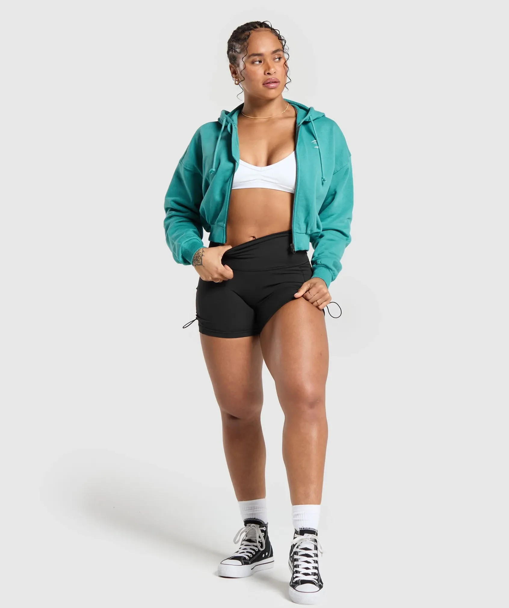 DAMES Gymshark Hoodies & Truien*Power Midi Zip Hoodie