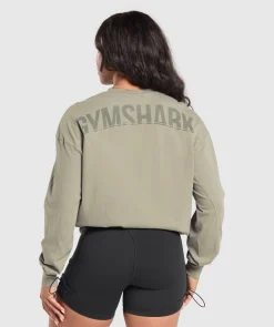 DAMES Gymshark Bedekkende Sportkleding|T-shirts*Power Oversized Long Sleeve Top
