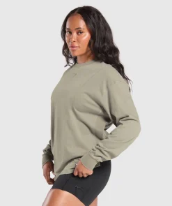 DAMES Gymshark Bedekkende Sportkleding|T-shirts*Power Oversized Long Sleeve Top