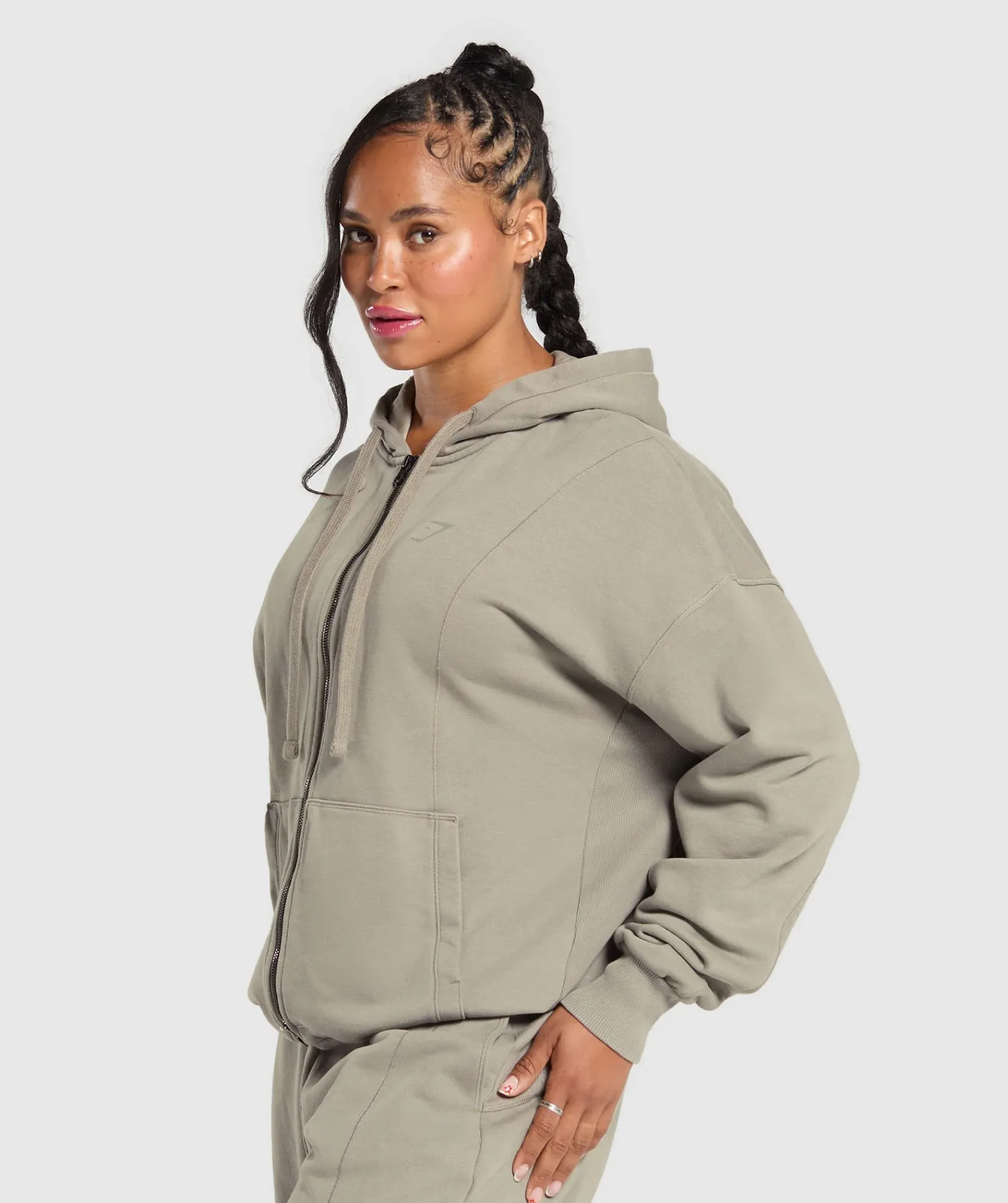 DAMES Gymshark Bedekkende Sportkleding|Sportjacks*Power Oversized Zip Hoodie