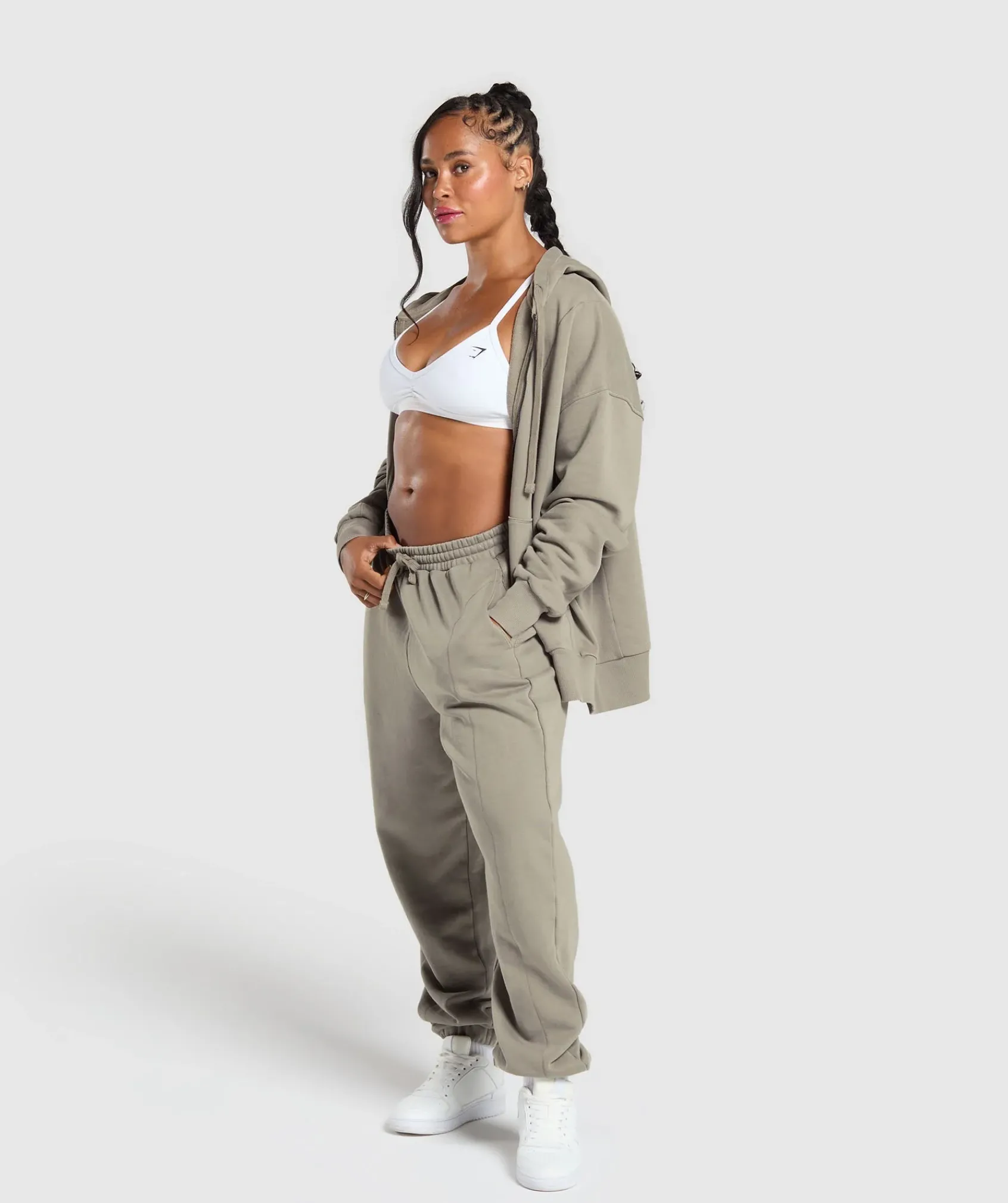 DAMES Gymshark Bedekkende Sportkleding|Sportjacks*Power Oversized Zip Hoodie