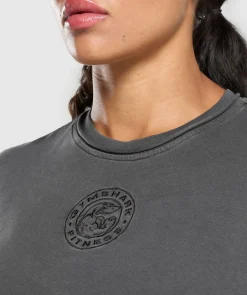 DAMES Gymshark Bedekkende Sportkleding|T-shirts*Premium Legacy Washed 2-in-1 Long Sleeve