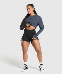 DAMES Gymshark Bedekkende Sportkleding|T-shirts*Premium Legacy Washed 2-in-1 Long Sleeve