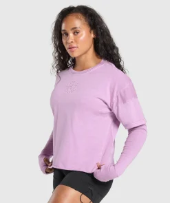 DAMES Gymshark Bedekkende Sportkleding|T-shirts*Premium Legacy Washed 2-in-1 Long Sleeve