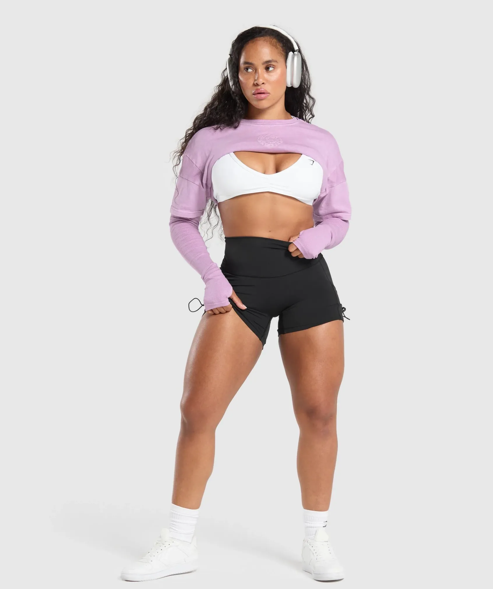 DAMES Gymshark Bedekkende Sportkleding|T-shirts*Premium Legacy Washed 2-in-1 Long Sleeve