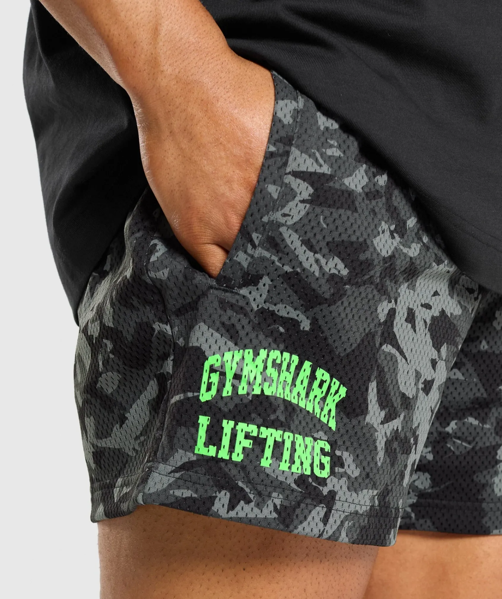 Heren Gymshark Shorts*Printed Lifting Mesh 5" Shorts