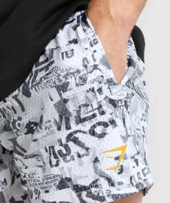 Heren Gymshark Shorts*Printed Mesh 5" Shorts