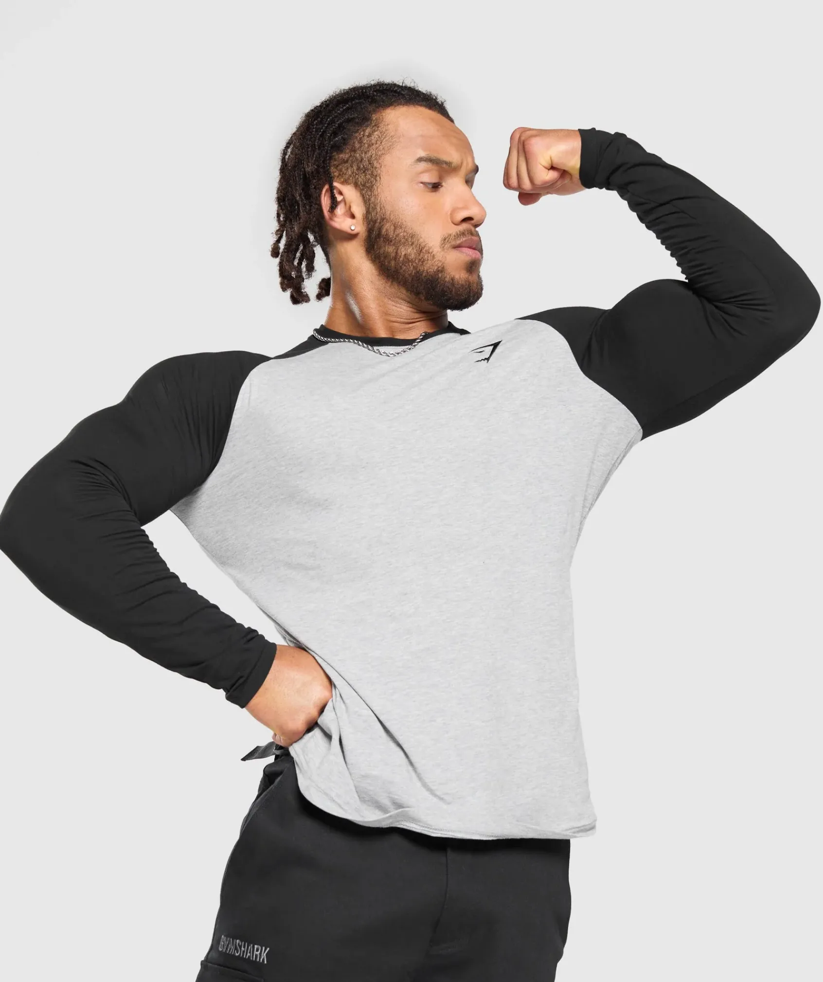 Heren Gymshark T-shirts*Raglan Long Sleeve T-Shirt
