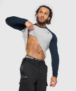 Heren Gymshark T-shirts*Raglan Long Sleeve T-Shirt