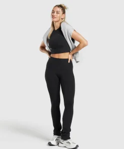 DAMES Gymshark Leggings|Zwarte Leggings*Rest Day Boot Cut Cotton Leggings