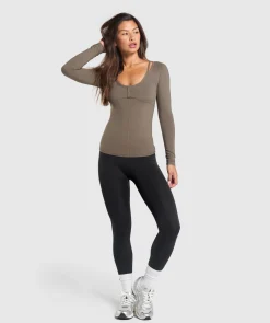 DAMES Gymshark T-shirts*Rest Day Buttery Soft Long Sleeve Top