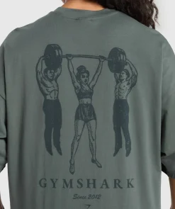 DAMES Gymshark Bedekkende Sportkleding|T-shirts*Retro Lifting Oversized T-Shirt