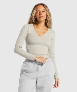 DAMES Gymshark Ondergoed|Dames Ondergoed*Rib Long Sleeve Top