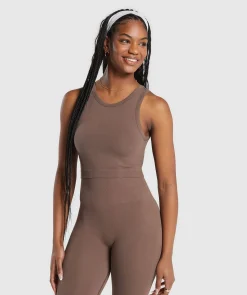 DAMES Gymshark Croptops|T-shirts*Ribbed Cotton Seamless Body Fit Tank