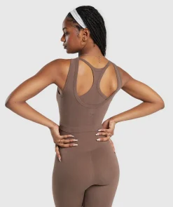 DAMES Gymshark Croptops|T-shirts*Ribbed Cotton Seamless Body Fit Tank