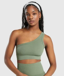 DAMES Gymshark Sport-bh's*Ribbed Cotton Seamless One Shoulder Bra