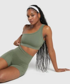 DAMES Gymshark Sport-bh's*Ribbed Cotton Seamless One Shoulder  Bra