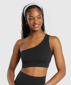 DAMES Gymshark Sport-bh's*Ribbed Cotton Seamless One Shoulder Bra