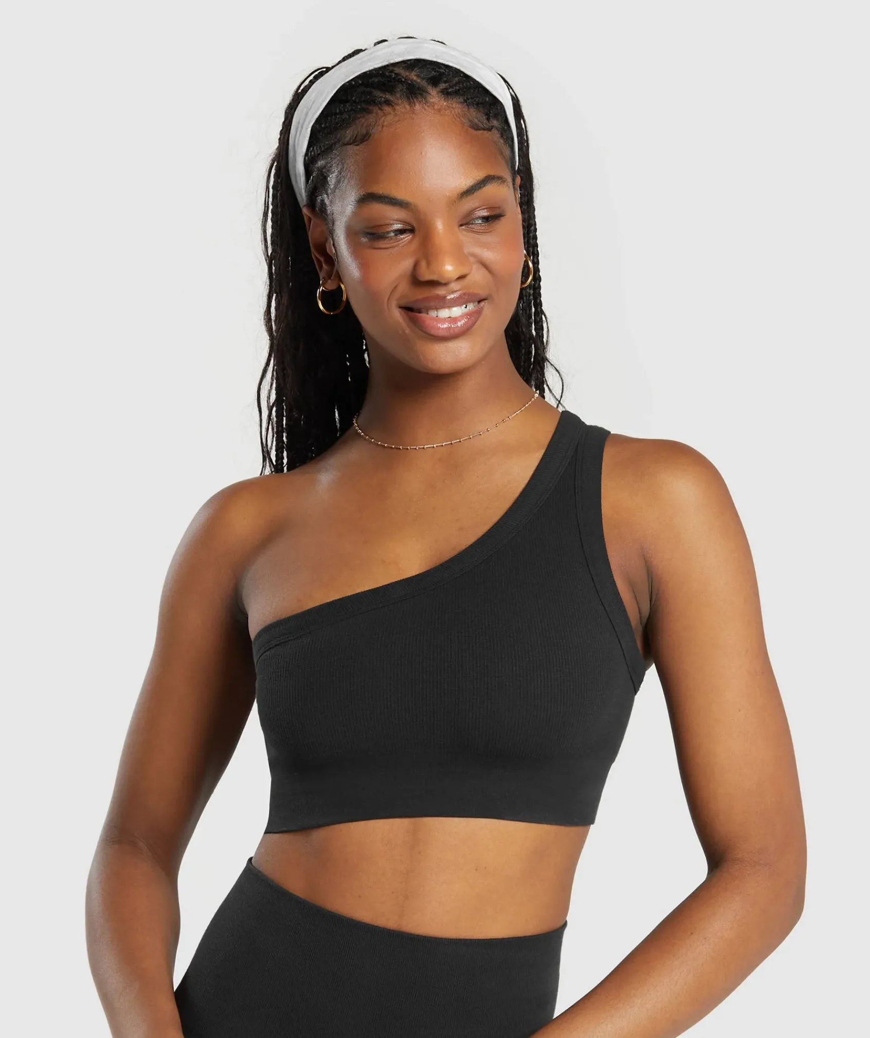 DAMES Gymshark Sport-bh's*Ribbed Cotton Seamless One Shoulder Bra